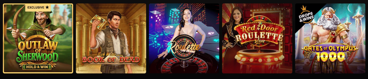Aperçu de jeux de casino Zodiac Bet avec machines à sous et roulette